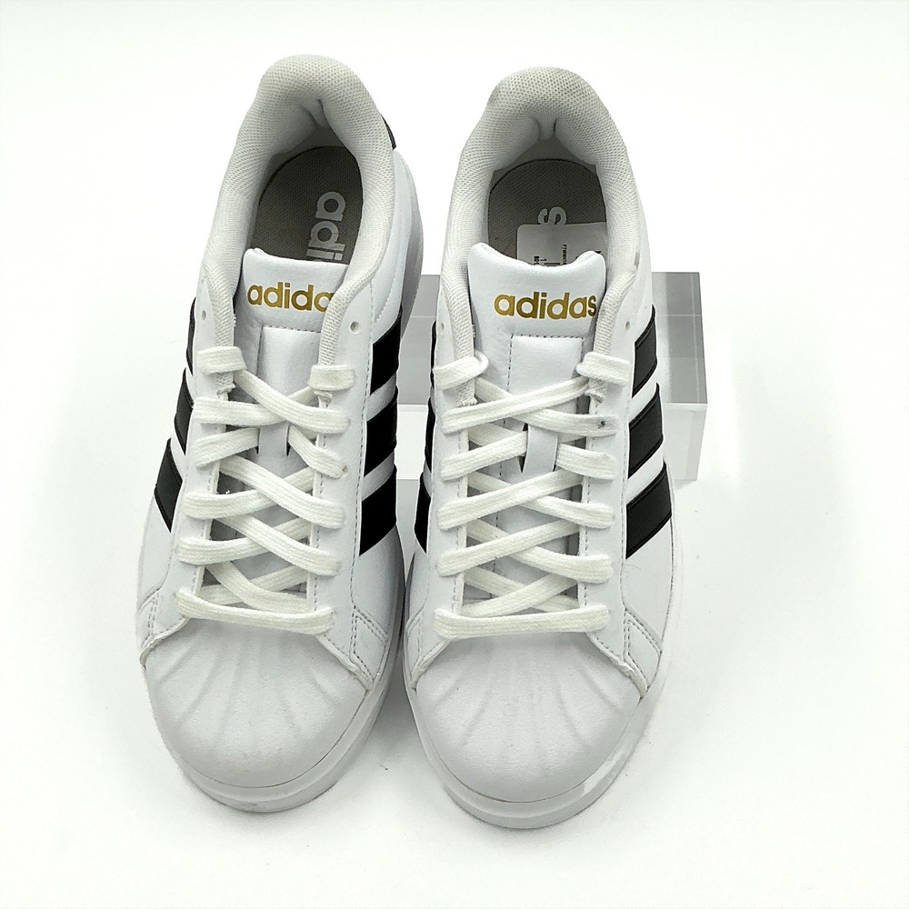 Adidas Womens Size 7.5 Sneakers White Black Gold Cloud Foam NEW Street talk $75 - Picture 7 of 16